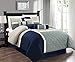 Chezmoi Collection 7-Piece Quilted Patchwork Comforter Set (King, Blue/Gray)