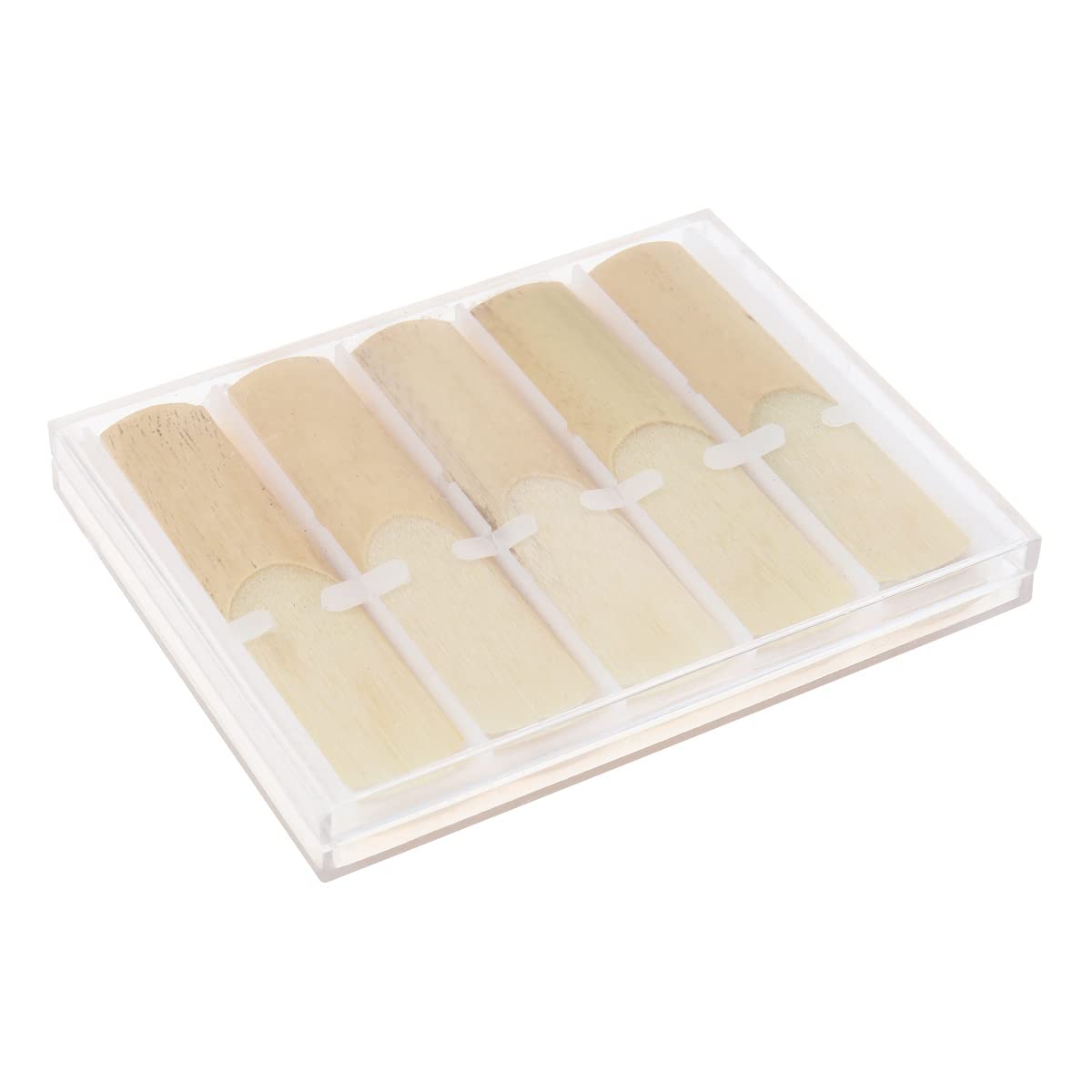 MuzcYM 10pcs Alto bE Saxophone Bamboo Reeds Strength 2.5 Saxophone Replacement Accessory with Individual Plastic Case