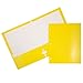 JAM PAPER Laminated Two Pocket Glossy 3 Hole Punch School Folders - Letter Size - High Gloss Assorted Primary Colors - 6/Pack