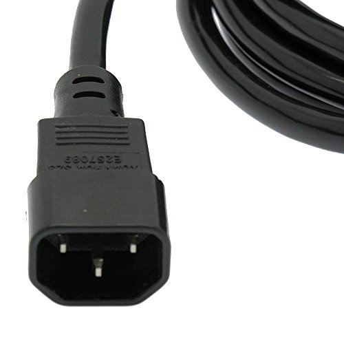 GOWOS (5 Pack) 1Ft Power Extension Cord C13 to C14 Black/SJT 16/3