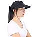 YoungLove Women's Wide Brim SPF 50+ UV Protection Sun Visor Hat,Black