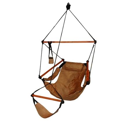 Hammaka Hanging Hammock Air Chair, Wooden Dowels, Tan