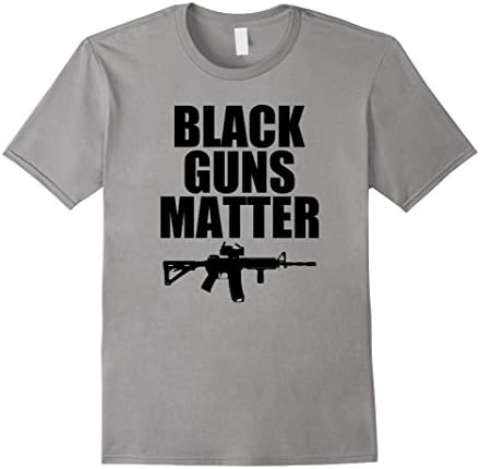 Men's BLACK GUNS MATTER 2nd Amendment Support AR-15 AR15 T-Shirt 2XL Slate