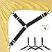 Bed Sheet Fasteners, 4 PCS Adjustable Triangle Elastic Suspenders Gripper Holder Straps Clip for Bed Sheets,Mattress Covers, Sofa Cushion (4 Pack-Short)