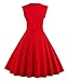 KILLREAL Women's Sleeveless Retro Vintage Polka Dot Christmas Party Dress Red Large