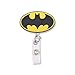 Finex Set of 4 Superhero Batman and Superman Logo Badge ID Clip Reel Retractable Holder Office Work Nurse Name Badge Tag Clip On Card Holders Cute - 30 inch Cord Extension