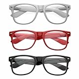 zeroUV - Nerd Raver Poser Clubbing Clear Lens UV400 Dork Horn Rimmed Glasses