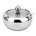 HardNok Stainless Steel Sugar Bowl with Glass Lid and Spoon, High Capacity, 17.5 Oz (520 ml)