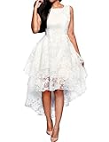 Barbella Women's Bridal Gown Floral Sleeveless Multi Layer High Low Wedding Dress