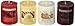 Luminessence Assorted Scented Pillar Candles, 4 Pillar Candles - Vanilla - Black Cherry - Apple Cinnamon - Fresh Linen