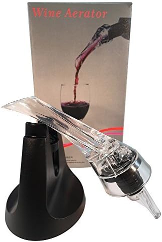 Wine Aerator Oxygenator Bottle Top Mount Spout Pourer Decanter Diffuser Set with Stand. Cyber Sale! Perfect Gift for Wine Lovers or Tasting Party
