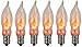 Holiday Joy - Flicker Flame Crystal Clear Flame Tip Candelabra Replacement Bulbs - Great for Electric Window Candle Lamps - CA5 - E12-1 Watt - 120 Volts (6 Pack)