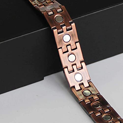 TwinYe Mens Pure Copper Bracelets Magnetic Therapy Bracelet for Arthritis Joint Pain Relieve Elegant 99.99% Solid Copper Healing Jewelry Health Gift for Dad,Husband,Him