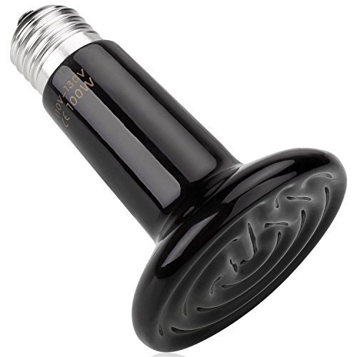 100W 110V Infrared Ceramic Heat Emitter Heater Lamp Bulb Light for Reptile Snake Lizard Brooder Pet Coop Black