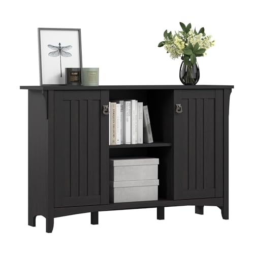 Bush Furniture Salinas Accent Aufbewahrungsschrank mit Türen in Vintage-Schwarz