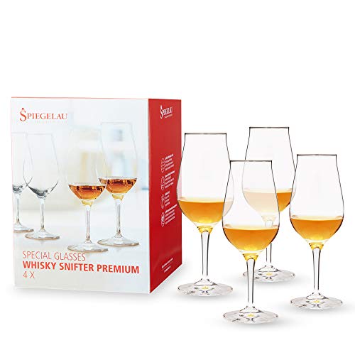 Spiegelau 4-teiliges Whiskybecher-Set, Whisky Snifter Premium, Whiskygläser, Kristallglas, 280 ml, Special Glasses, 4460177, Durchsichtig