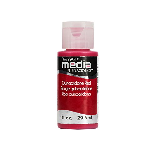 DecoArt DMFA-33 Media Fluid Acrylic Paint, 1-Ounce, Quinacridone Red