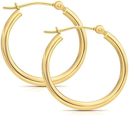 14k Solid Gold Endless Diamond-Cut Hoop Earrings