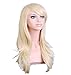 28 inch 70cm Blonde Cosplay Wigs Long Big Wavy Curly Hair Ends Halloween Costume Party Cosplay Wavy Curly Heat Resistance Wig With Bangs and Wig Cap