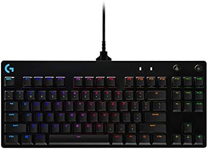 Logitech G PRO Mechanical Gaming Keyboard, Ultra Portable Tenkeyless Design, Detachable Micro USB Cable, 16.8 Million Color LIGHTSYNC RGB Backlit Keys