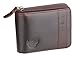 Admetus Men's Genuine Leather Bifold Wallet Zip-Around Card Holder Money Clip-Gift Wrapped (Dark brown)