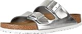 Birkenstock Arizona Metallic Silver Soft Footbed Leather Sandal 40 N (US Women's 9-9.5)