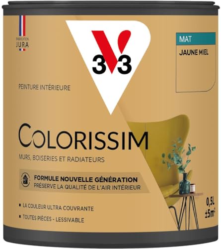 V33 Peinture multi-supports Colorissim® Jaune miel Mat 0,5L