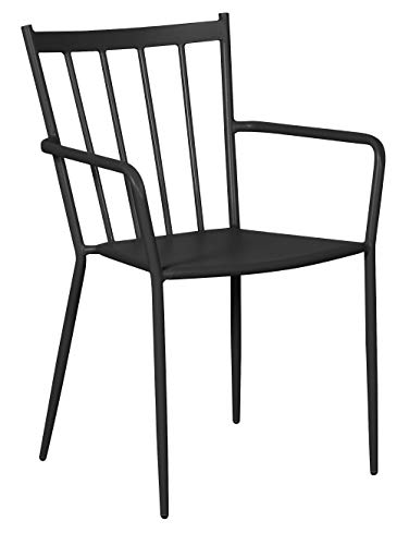 PKline Gartenstuhl Irma Stapelstuhl Metall Garten Terrasse Stuhl Set Stühle schwarz