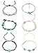 Hanpabum 6Pcs Beach Ankle Bracelets for Women Girls Anklets Adjustable Shell Turtle Starfish Turquoise Charms Anklets Set