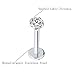 Injoy Jewelry 16G Stainless Steel 2-5mm CZ Lip Studs Labret Monroe Nose Tragus Helix Ear Piercing Jewelry