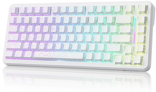 ATTACK SHARK X82PRO HE 75% Wireless Gaming Keyboard with Quick Trigger, Hall Effect Magnetic Switch Keyboard with Adjustable Actuation RT 0.01 mm, 8 KHz, Hot-Swap, RGB, Gamer (White)