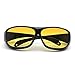 Huayang Unisex HD Night Driving Glasses Vision Care Eyes Protect Wrap Around Sunglasses Yellow