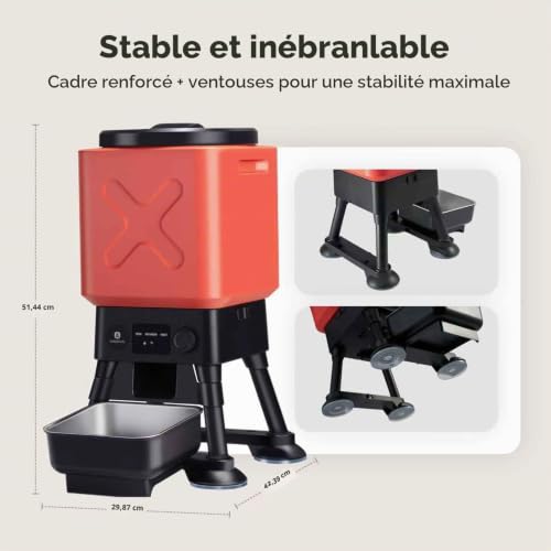 Automatic Dog Feeder for Large Dogs, 14L Capacity, Remote Feeding, Anti-Blocking System, Automatic Dog Food Dispenser, WiFi App Control