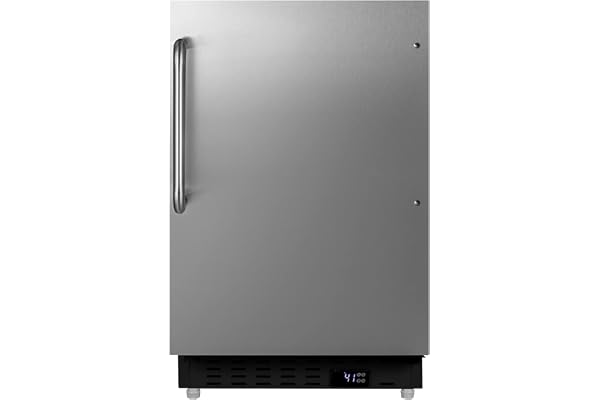 Summit Appliance ALR47BCSS 20" Wide Built-In All-Refrigerator, ADA Compliant, 3.53 cu.ft Capacity, Temperature & Open Door Alarms, Automatic Defrost, Stainless Steel Cabinet, Interior Light