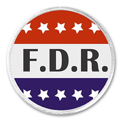 F. D. R. Red White Blue Stars 3" Sew On Patch President Franklin Delano Roosevelt FDR
