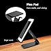 Desktop Cell Phone Stand, Portable Aluminum Smartphone Holder Cellphone Cradle Universal Holder Stand Mobile Smart Dock Mount for Smartphones and Tablets (Black)