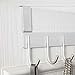 Rongyuxuan Over Door Hooks, Punch Free Over The Door Hanger Organizer for Clothes, Towels, Bag, Robe, Umbrella - Aluminum Home Storage Organizer with 5 Hooks (Silver)