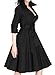 Miusol Women's Deep-V Neck Classical Bow Belt Vintage Casual Swing Dress (XX-Large, Black)
