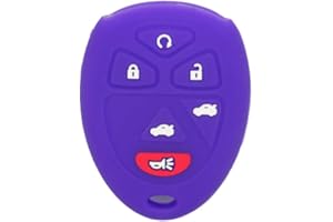 SEGADEN Silicone Cover Protector Case Holder Skin Jacket Compatible with CHEVROLET BUICK GMC CADILLAC SATURN 6 Button Remote Key Fob CV4608 Deep Purple