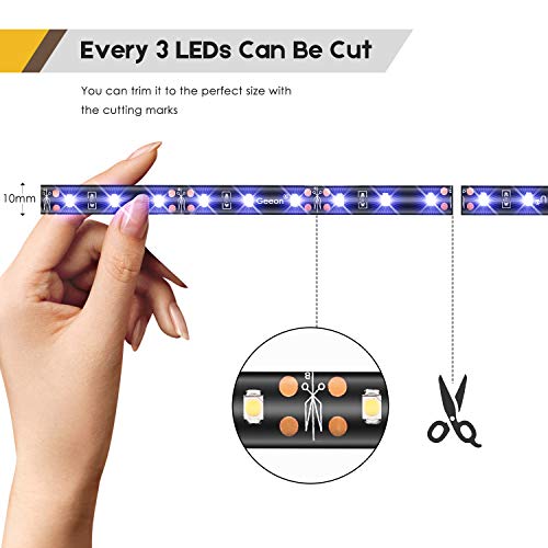 Geeon Blue LED Strip Lights Waterproof for Boats Auto Cars Trailers RV Motorcycle Bike Interior Exterior Lighting 12V 12'' 3528 SMD Pack of 4 - Thumbnail 4