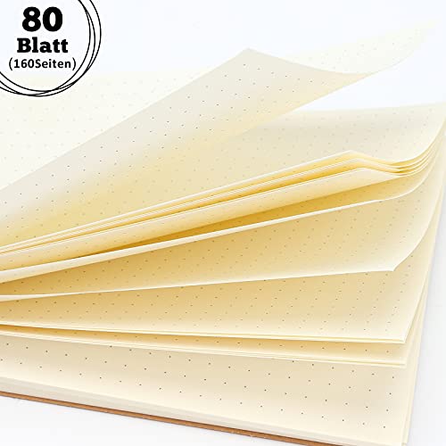 HAKACC A6 Spirale Notizblock, 8 Stück Klein Punkt Notizbuch 80 Blatt Notizheft Skizzenblock Journal Tagebuch Schreibblock Zeichenblock