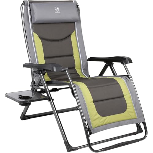 EVER ADVANCED Oversize XL Zero Gravity Recliner Padded Patio Lounger Chair with…
