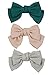 3-Pack Fashion Double-Deck Chiffon Large Solid Color Bowknot Hair Clip Women Girls Hair Bow Clip Accessories HC2175 (Beige Grey and Green)