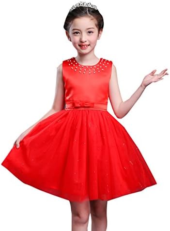 Little Dragon Pig Red 5T Dress Pageant Cute Elegant Holiday Birthday Party Princess Dresses (Red, 4-5Years)