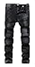Boy's Black Skinny Ripped Destroyed Distressed Stretch Slim Fit Denim Jeans Pant Black 14