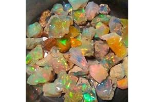 ATOZ SHOPPING Amazing Quality Natural Ethiopian Opal Rough Lot 1 Piece (1.00ct,3.00ct,5.00ct,) Amazing Multi Fire Welo Fire Opal Rough Untreated Rough Raw Gemstone, Black Opal Rough (mix fire 5 carat)