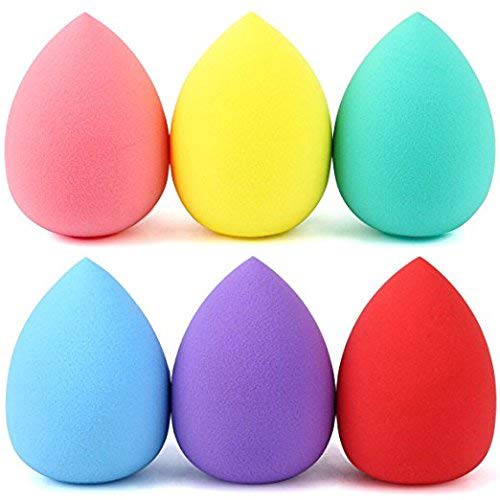 Makeup Sponges, 6 Pieces Foundation Blending Sponge Flawless Makeup Blender for Liquid Creams and Powders - Multi Color Makeup Sponges