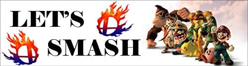 Lets Smash Bumper Sticker - Smash Bros Melee - Super Mario Bros - Bumper Sticker - Automotive