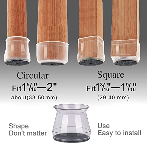 40Pcs Chair Leg Floor Protectors Silicone Covers to
