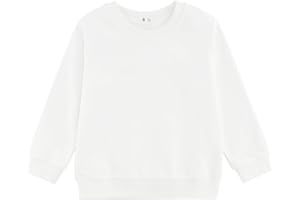 HahaNice Toddler Crewneck Sweatshirts Solid Pullover Tops for Girls or Boys